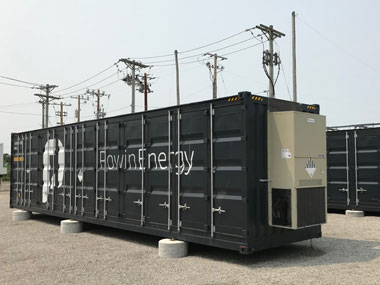 Large-scale battery storage container