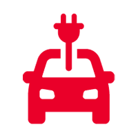 [icon] Red electric car