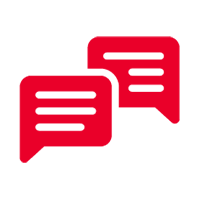 [icon] Two red speech bubbles