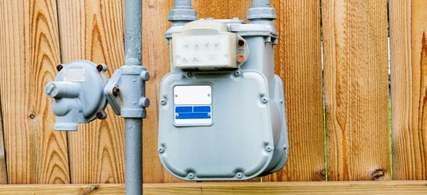 close up of a residential gas meter